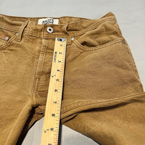 Naked & Famous Denim Pant Red Line Selvedge Brown Jeans Men Japan 30x32 Khaki - Picture 9 of 15